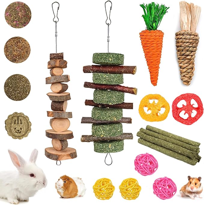 20 PCS Bunny Chew Toys for Teeth